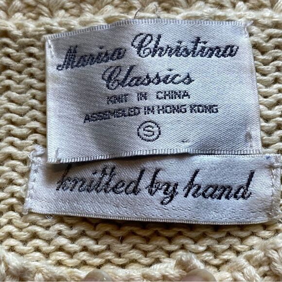 Marisa Christina Classics Vintage Hand Knit Short Sleeve Cardigan Sweater Size S - Picture 3 of 13